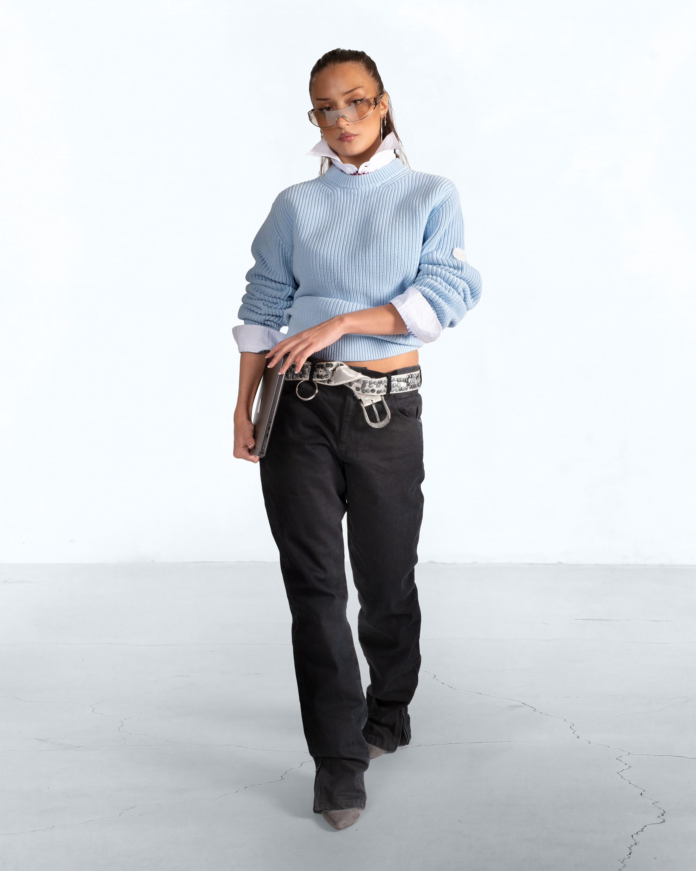 Heavy Knit Sweater Sky Blue