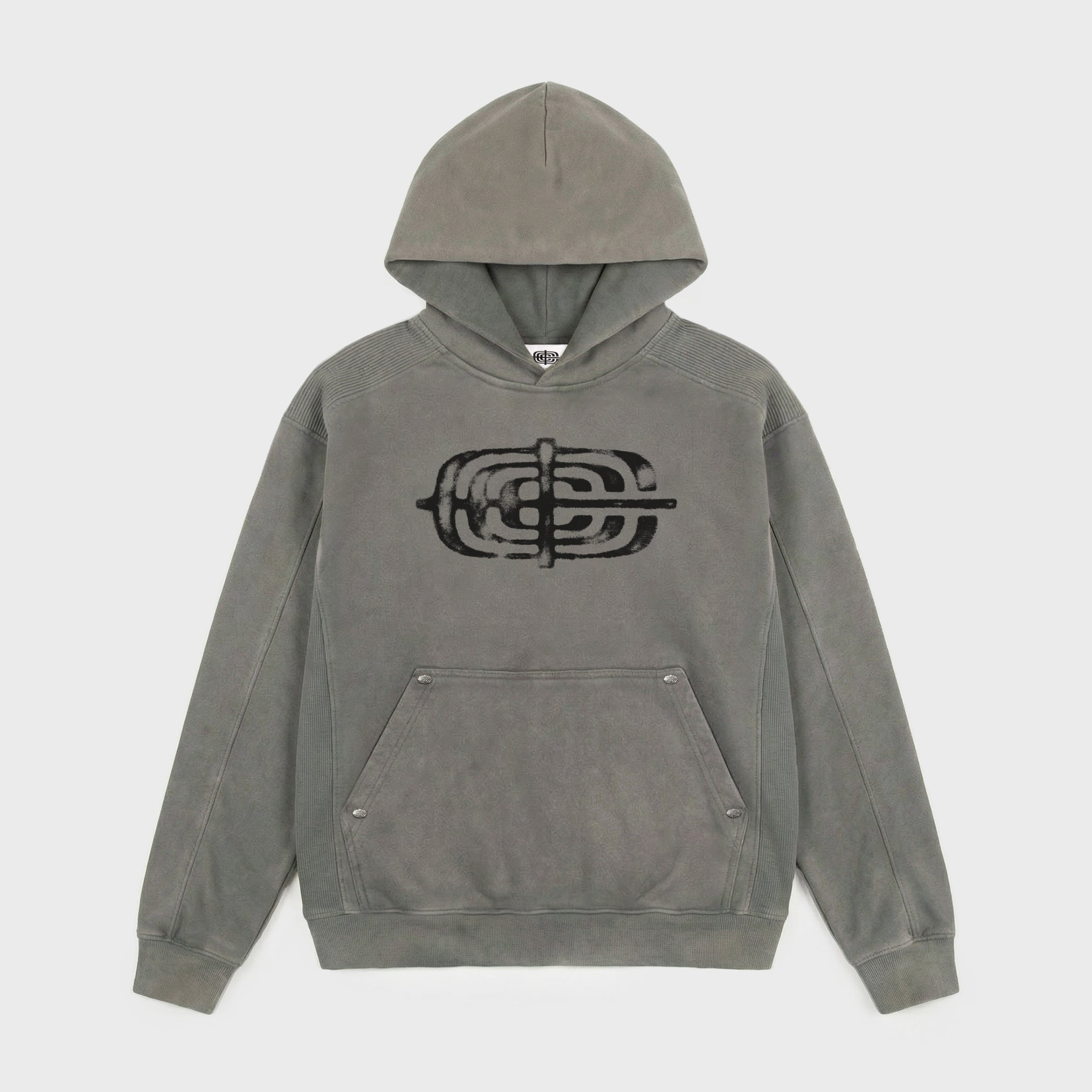 Studded Rib Hoodie Mineral Grey