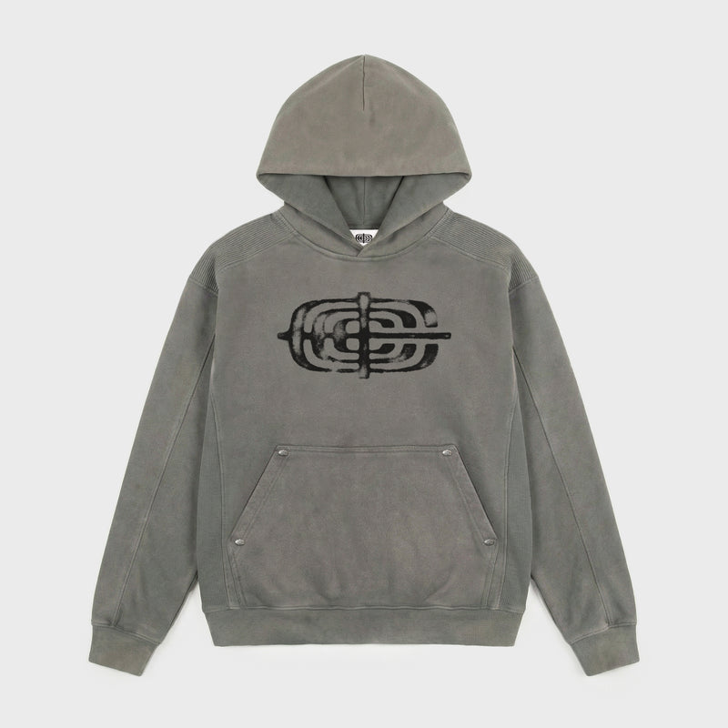 Studded Rib Hoodie Mineral Grey