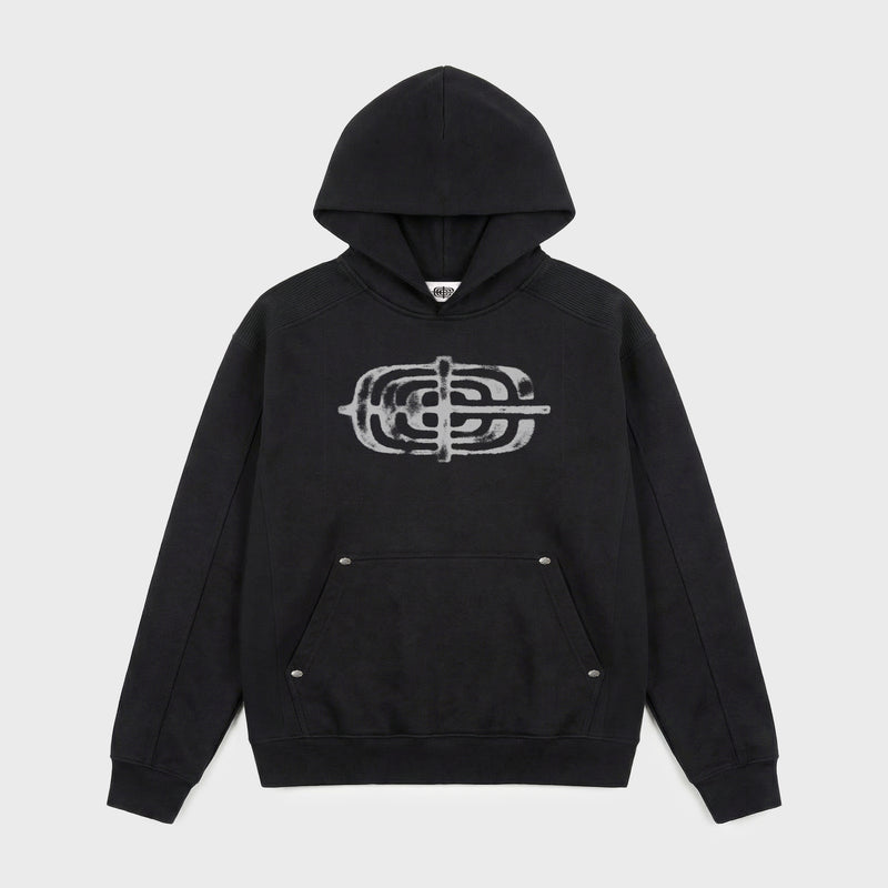 Studded Rib Hoodie Vintage Black