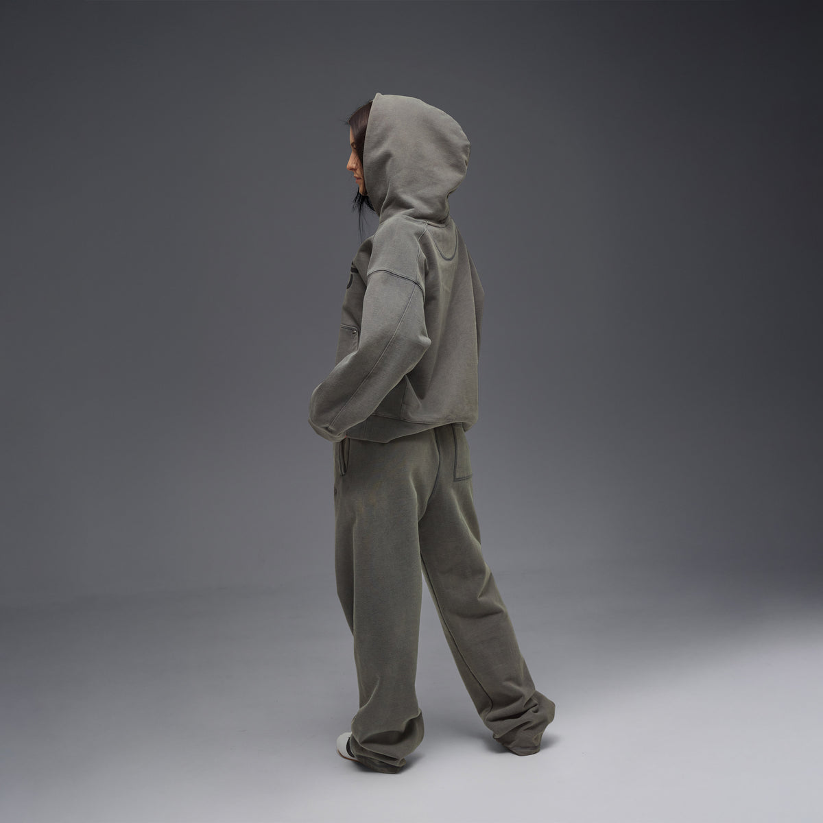 Rib Hoodie Mineral Grey