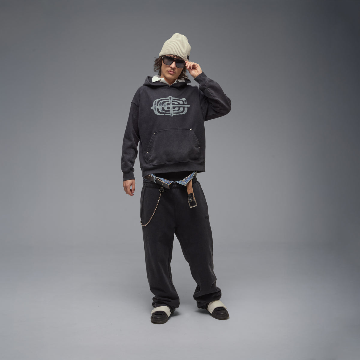 Rib Hoodie Vintage Black