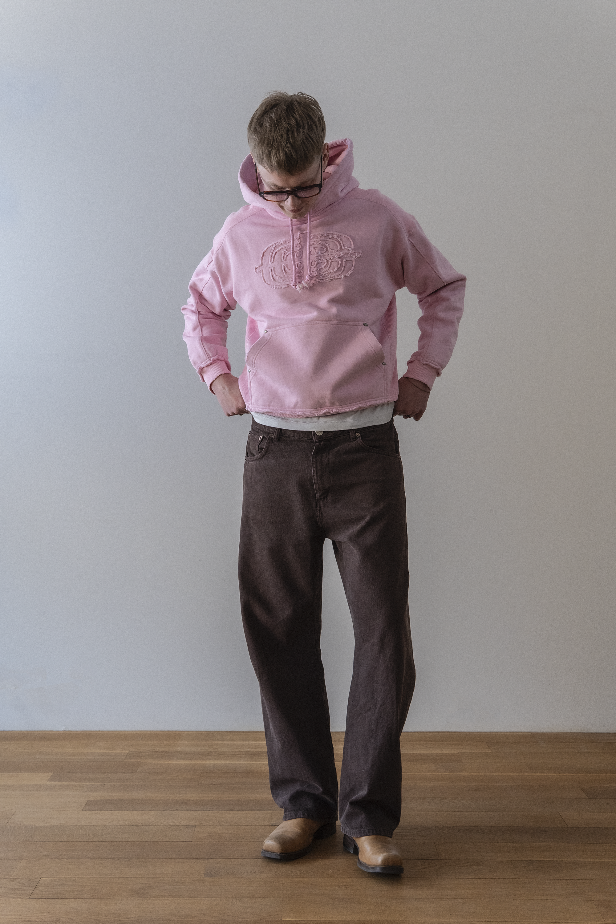 Rib Hoodie Pink