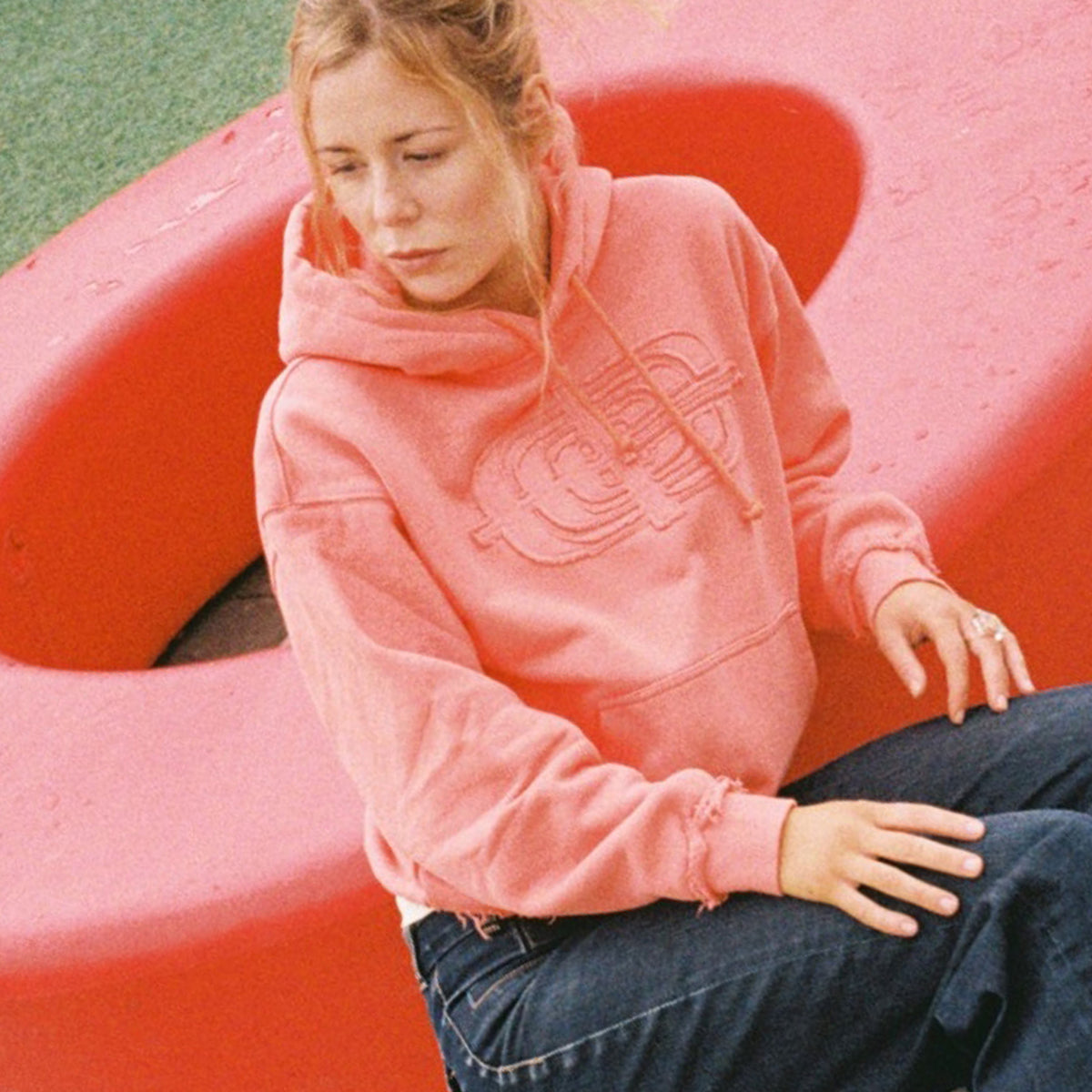 Patch Hoodie Peach