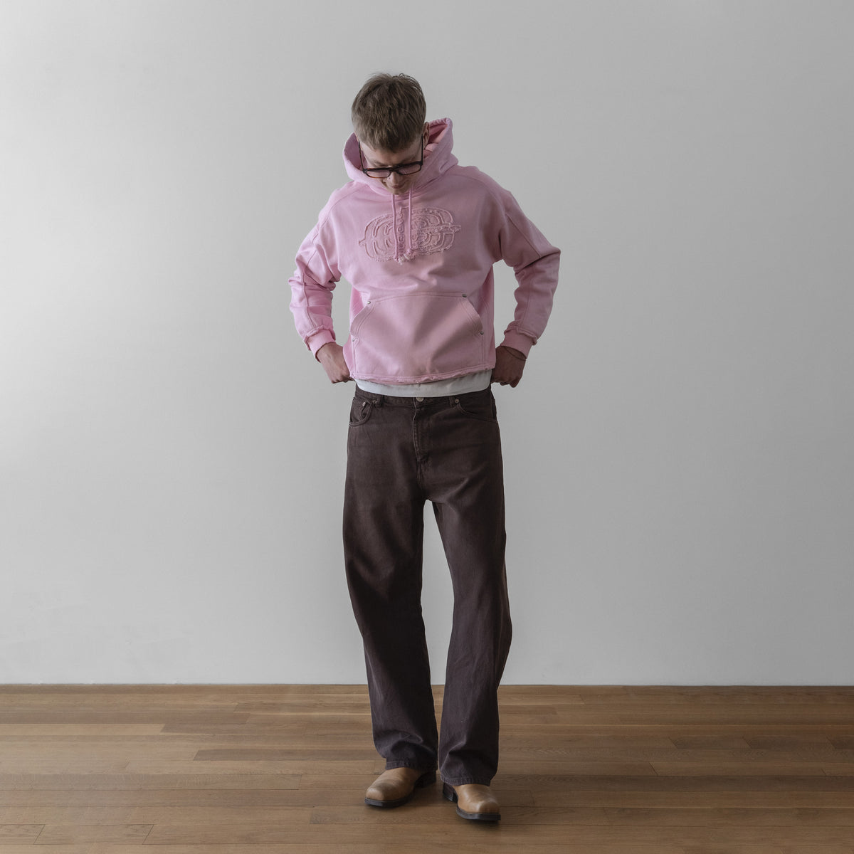 Rib Hoodie Pink